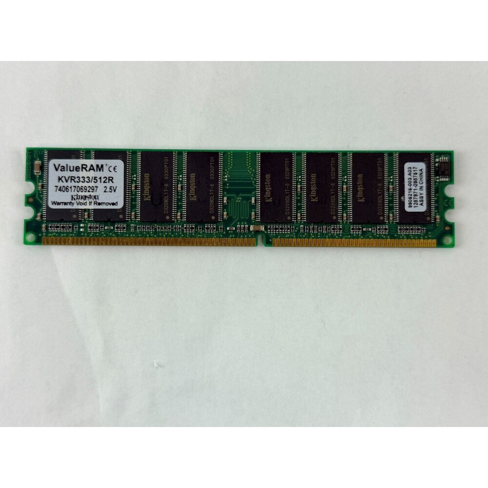 Kingston KVR333/512R 1x512MB 1GB DDR-333 PC2700 Non-ECC 184-Pin DIMM